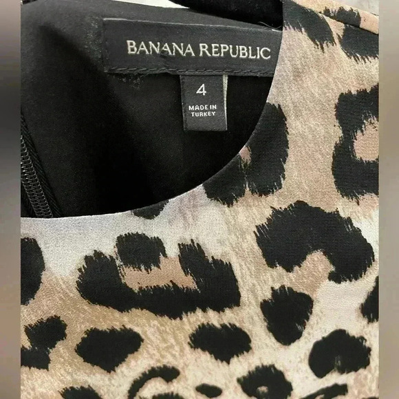 Banana Republic Leopard Print Long Sleeve Polyester Dress - Picture 3 of 4